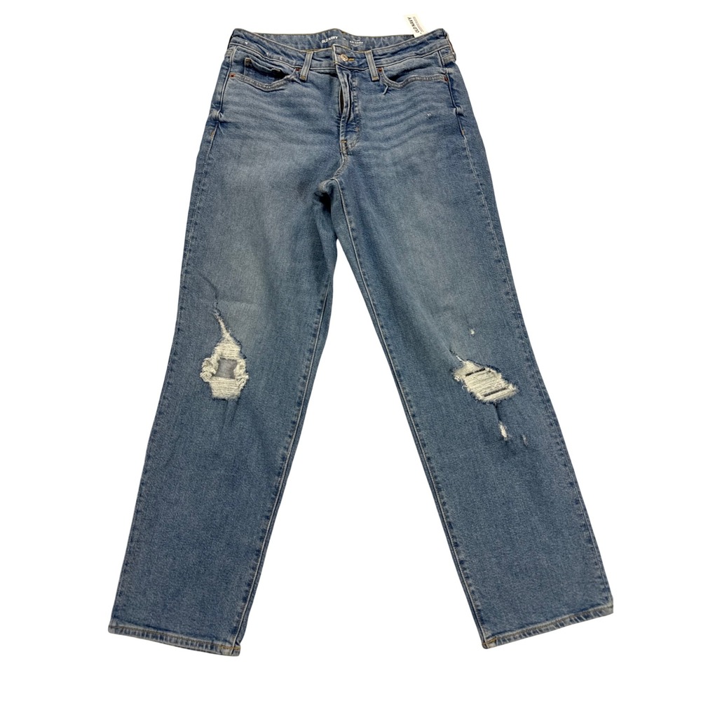 Old Navy O.G.‎ Loose Jeans Womens 12 Blue New Distressed High Rise Straight Leg